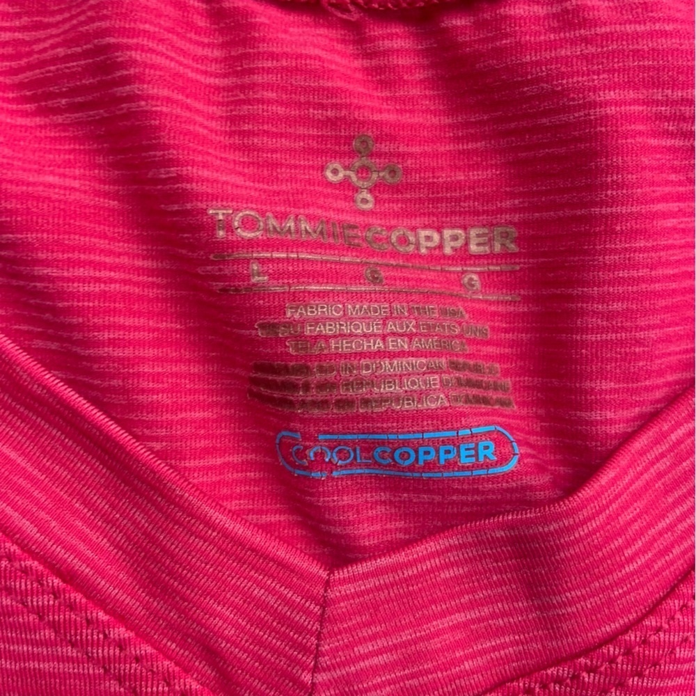 Tommie Copper Cool Copper Womens Active Wear Vneck Compression‎ Shirt Red Sz L - Picture 2 of 8